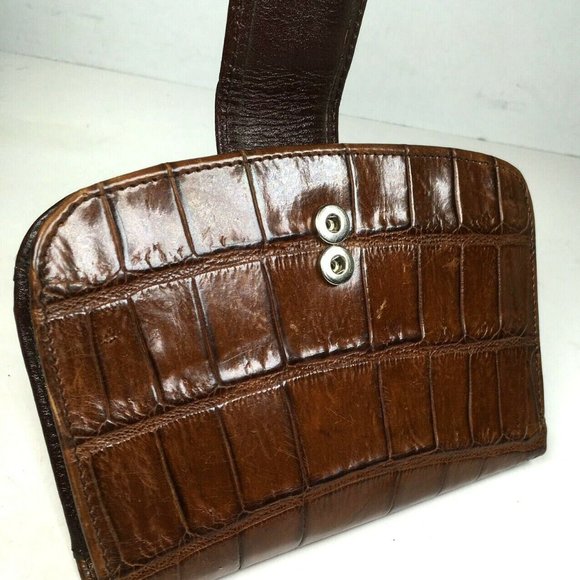 Fossil Vintage Brown Leather Reptile Print Wallet - Picture 7 of 12